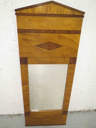 6038 - Zrcadlo na stenu biedermeier styl 1910  vykladane  95 x 36 cm  - 2 900 kc